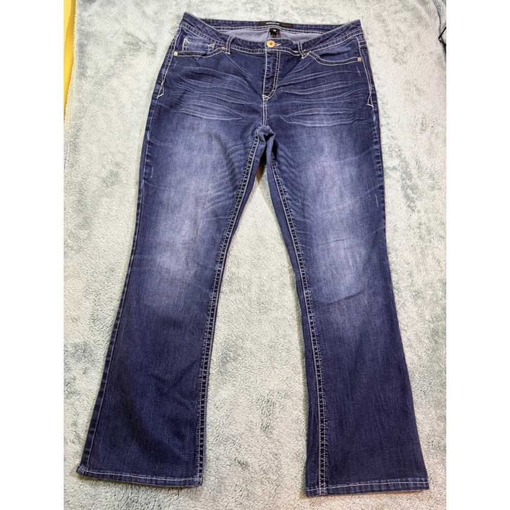 Jordache Slim Boot Navy Blue Denim Jeans US Size 14/ UK 18